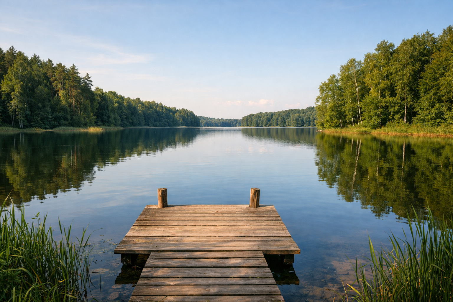 Polskie jezioro otoczone lasem