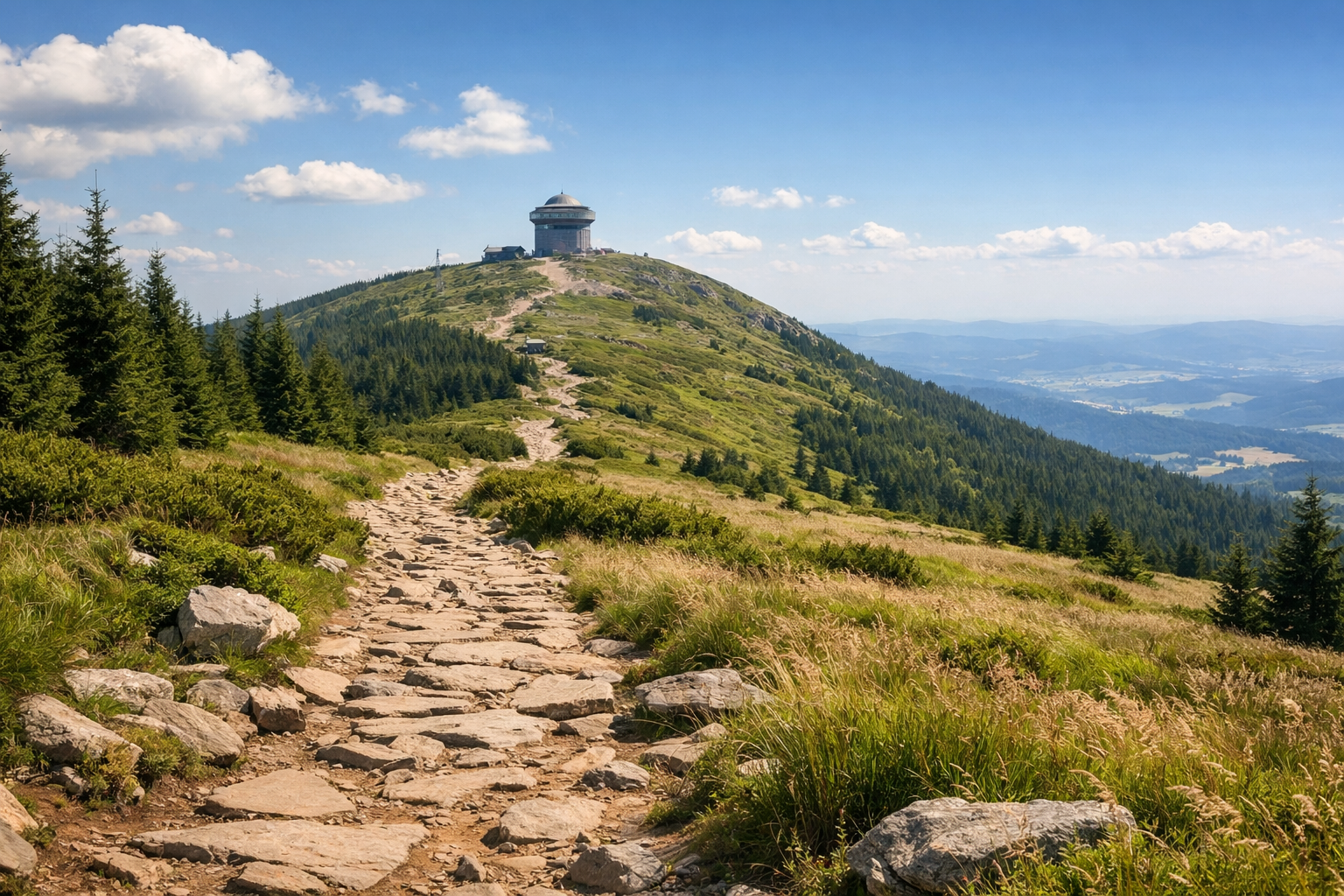 Górski szlak na Śnieżnik w rejonie Międzygórza