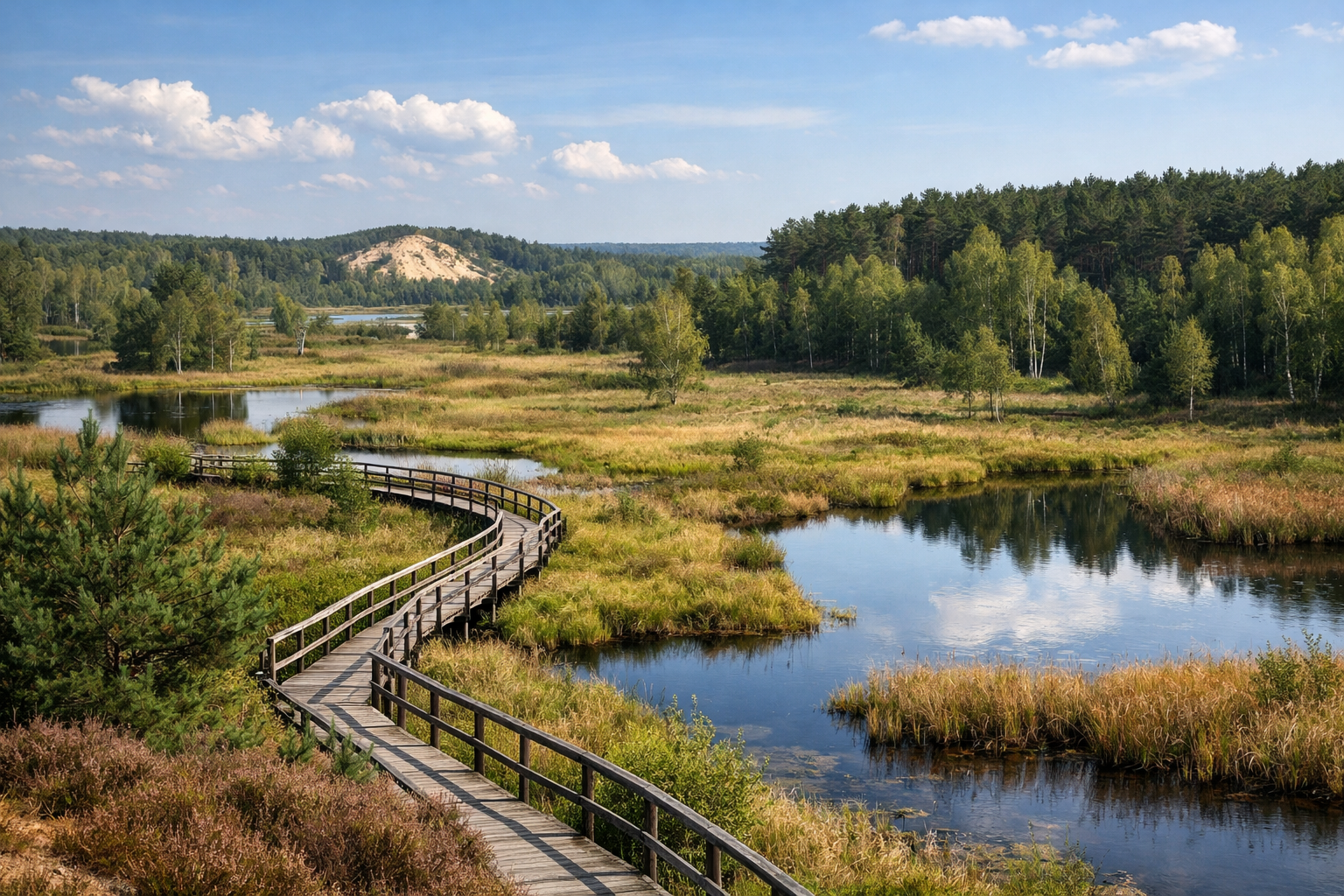 Kampinoski Park Narodowy z wydmami i sosnowym lasem w pobliżu Warszawy