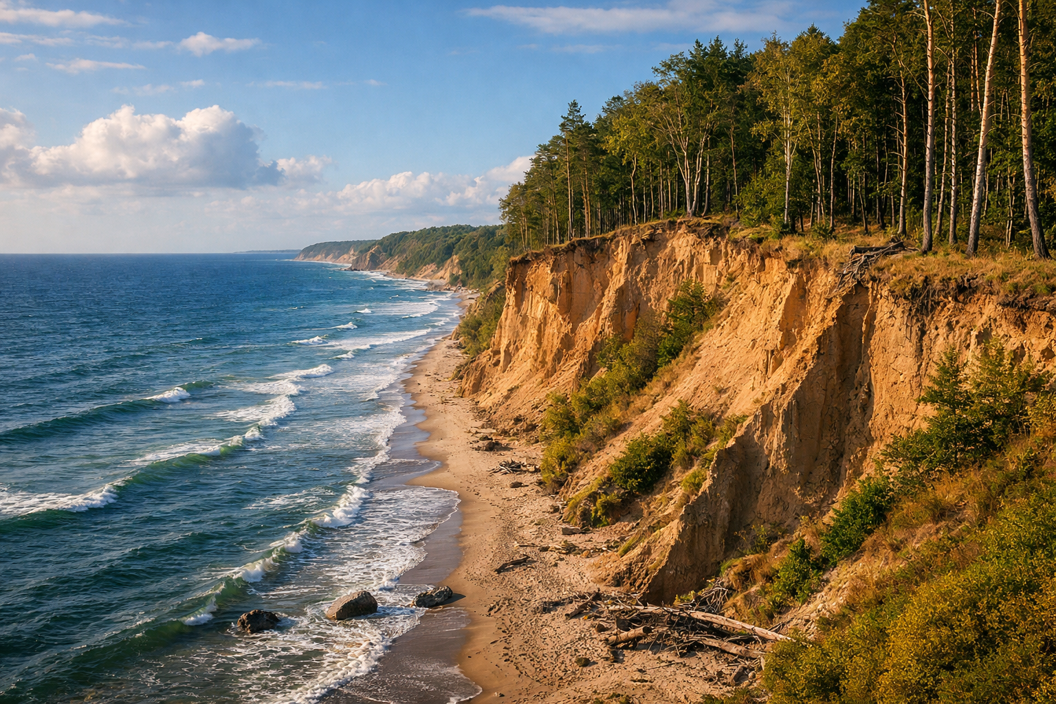 Klifowe wybrzeże Bałtyku w rejonie Gdyni i Pomorza